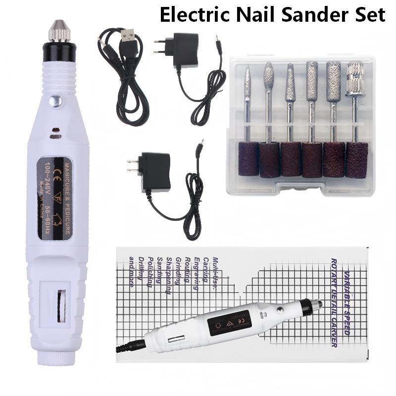 Electric Nail Sander Machine Adjustable Speed Drill Set for Acrylic Gel Nails Removal and Shaping
