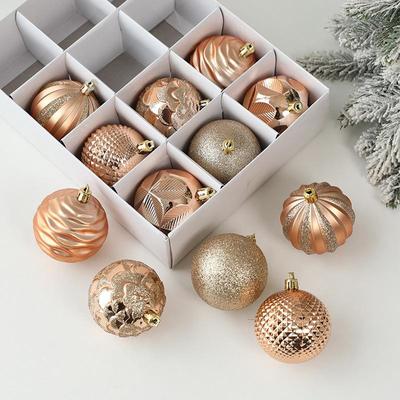 Hong Kong Heng 6cm Christmas Tree Ball Ornaments, Set of 12 Decorative Painted Balls