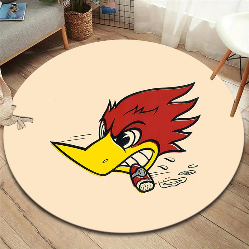 Mr. Horsepower Round Area Rug,Carpet Rug for Living Room Bedroom Sofa Playroom Decor,Non-slip Floor Mat