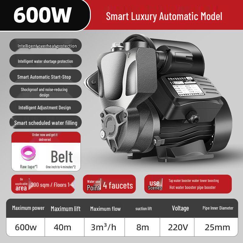 Intelligent Whole House Automatic Water Booster Pump for Bathrooms & Solar Showers