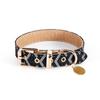 Soft Leather Pet Collar and Leash Set Luxury Snakeskin Pattern Dog Collar Traction Rope Outdoor Adjustable Walking Pet Leash