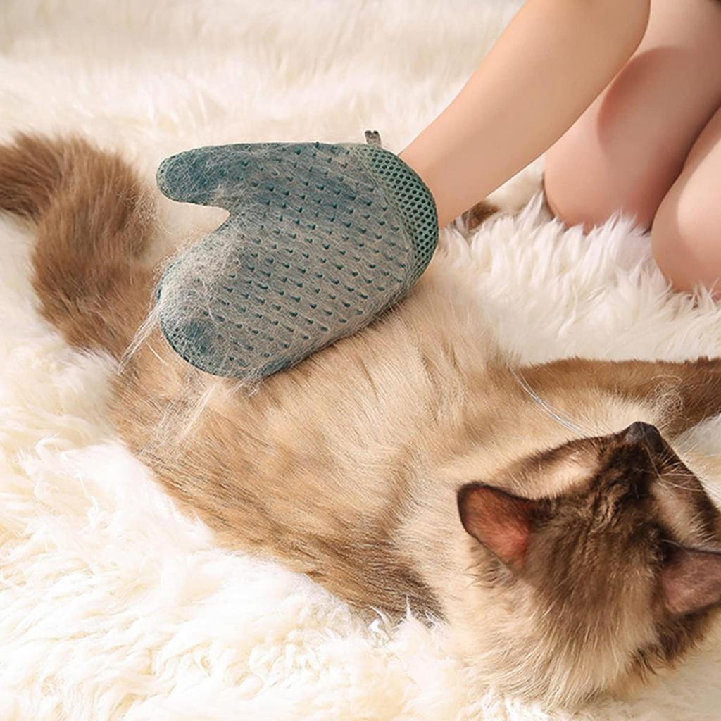 2 in 1 Pet Glove Pets Fur Remover Gloves Cat Grooming Glove Brush for Shedding Massage Efficient Pet Hair Remover Mitt