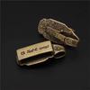 Durable Brass Keychain Buckles Retro Design Vintage Metal Belt Buckle Anti-Lost KeyRing Hook Chain
