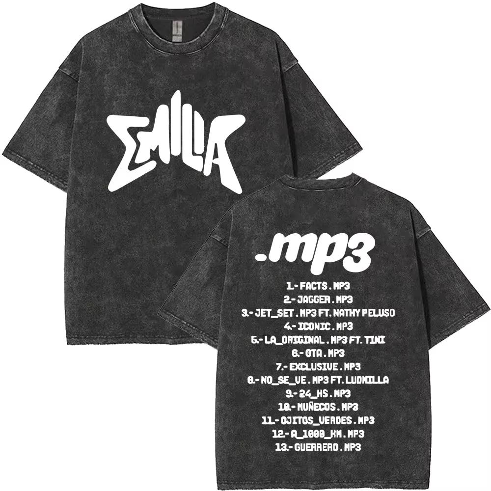 Emilia Mernes MP Tour Tshirts Men Women Fashion Washed Vintage T Shirts Short Sleeve Male Cotton Oversized T Shirt Streetwears