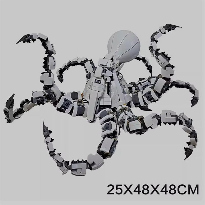 MOC Mechanical Beast Mechanical Octopus Model Assembly Small Particle Assembly Building Blocks Toy Boy Gift