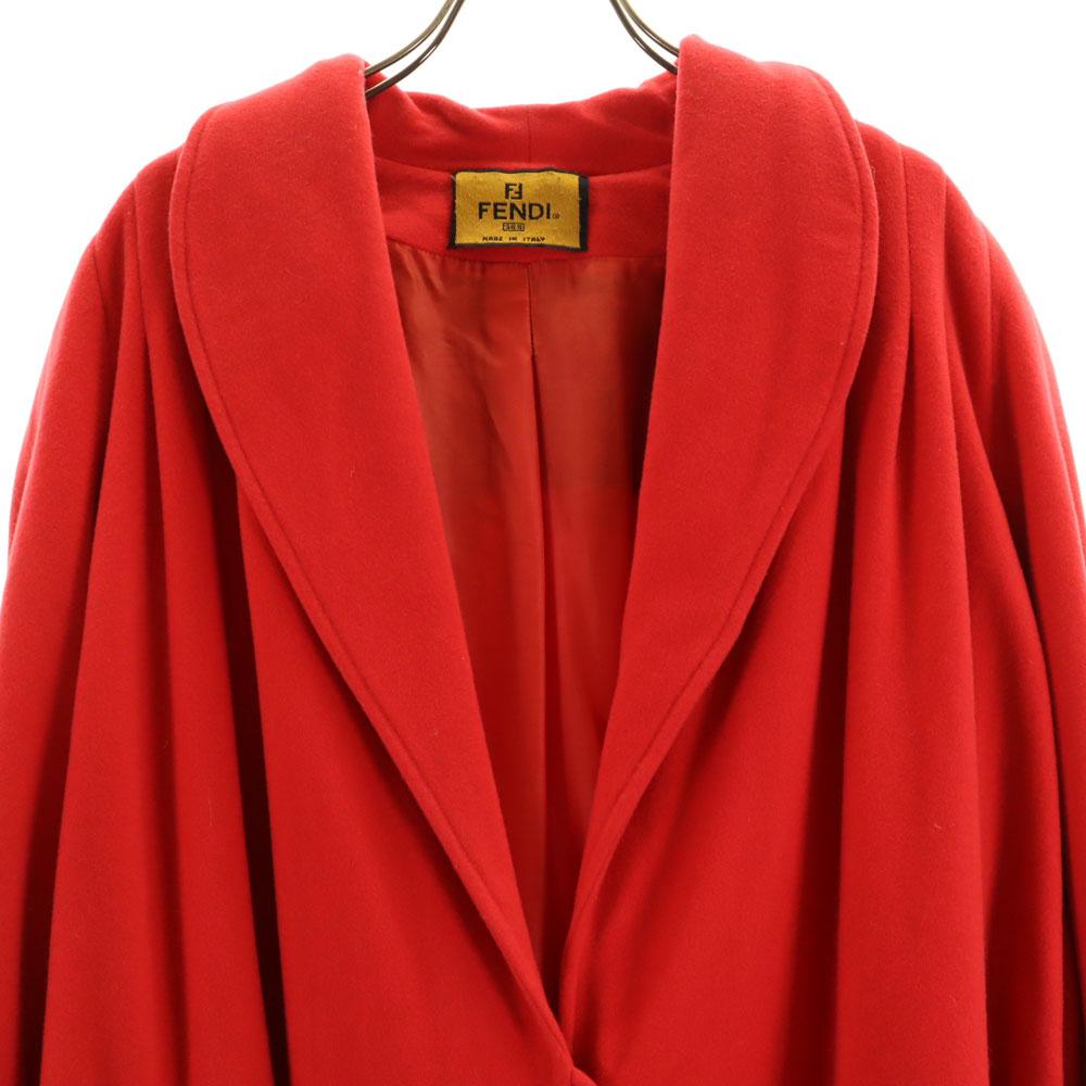 FENDI 90s Made in Italy Old Shawl collar coat 42 Red Women Used