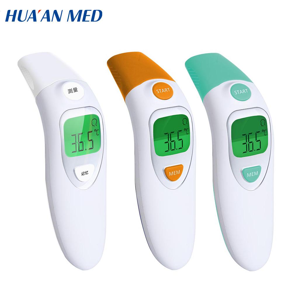 HUAAN MED 2 In 1 Ear and Forehead Infrared Digital Fever Thermometer Adults Baby Kids With Backlit LCD