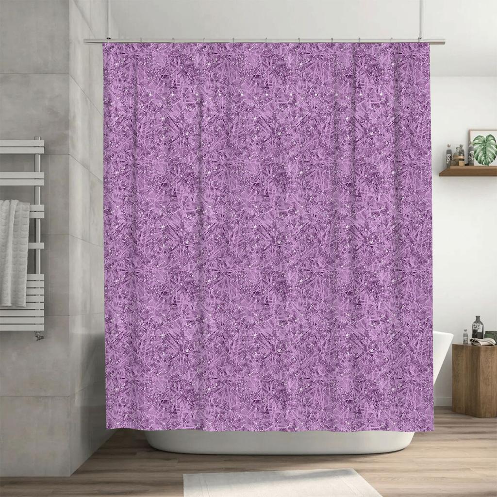 Luxury Soft Purple Shower Curtain Waterproof Decorative Fabric Bath Room Hanging Drapes for Bathroom Window Size Customizable