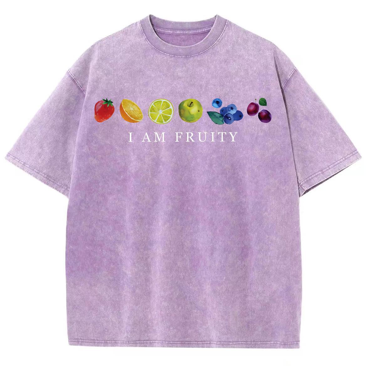 

Линия женских футболок с рисунком фруктов из мультфильмов, стираный хлопок, короткие рукава, круглый вырез, свободные, повседневные, простые S