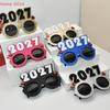 [HGS]2027 Number Eyeglasses Happy New Year Glasses Diamond Glitter Sunglasses Cosplay Prop Xmas Party Decoration Funny Glasses