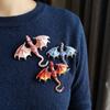 Zinc Zinc Zinc Alloy Crystal Wing Dragon Pin Colorful Rhinestone Animal Dragon Brooch  Daily Wear