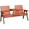 Fir Wood Convertible 2 To 3 Seater Outdoor Garden Bench Orange