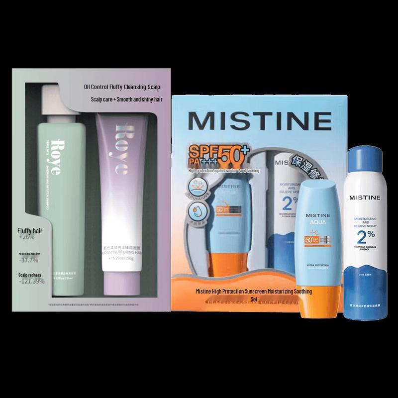 Mistine Sunscreen & Roye Oil Control Hair Care Set