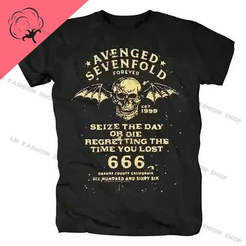 Avenged Sevenfold Metal Rock Grafický Potisk Krátký Rukáv 100% Bavlna Trička Hip Hop Módní Košile Nadměrné Tričko pro Muže Topy