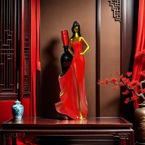 Woman Shape Wine Rack Resin Lady Figure Bottle Holder for Tabletop