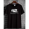 42 Per Anhalter durch die Galaxis Übergroßes Schweres T-Shirt Schwarz Streetwear mit Antwort Leben Universum Alles Design Weicher Atmungsaktiver Stoff