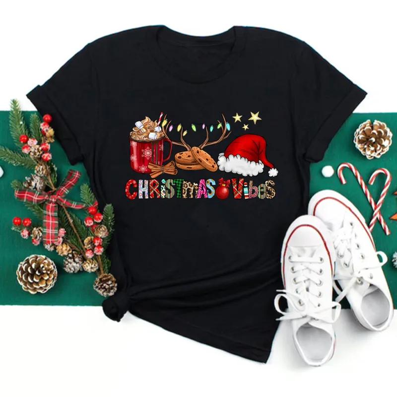 Just A Girl Who Loves Christmas Print Women T-shirts Cute Female Christmas Clothes New Year Party Tshirt