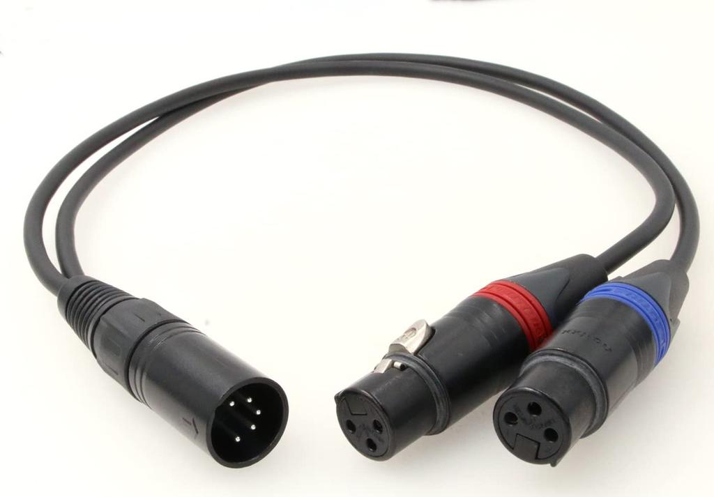 ZBLZGP Dual 3-Pin XLR Female To 5-Pin XLR Male 2-Channel Audio Input Cable for ARRI Alexa Camera