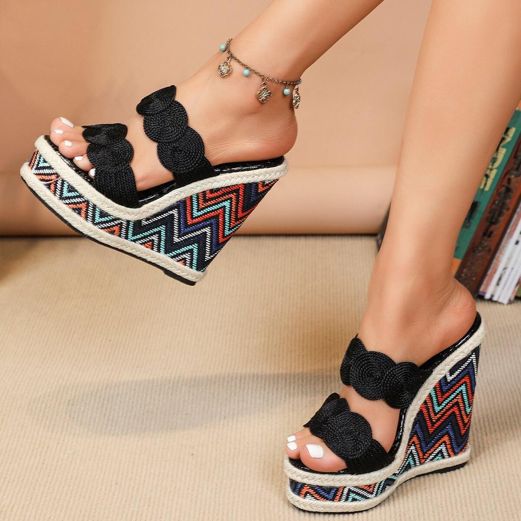 Mclubgirl Mulheres Novo Sexy Nova Moda Simples Cunha Impermeável Chinelos de Carrinho LFD-10368-A17