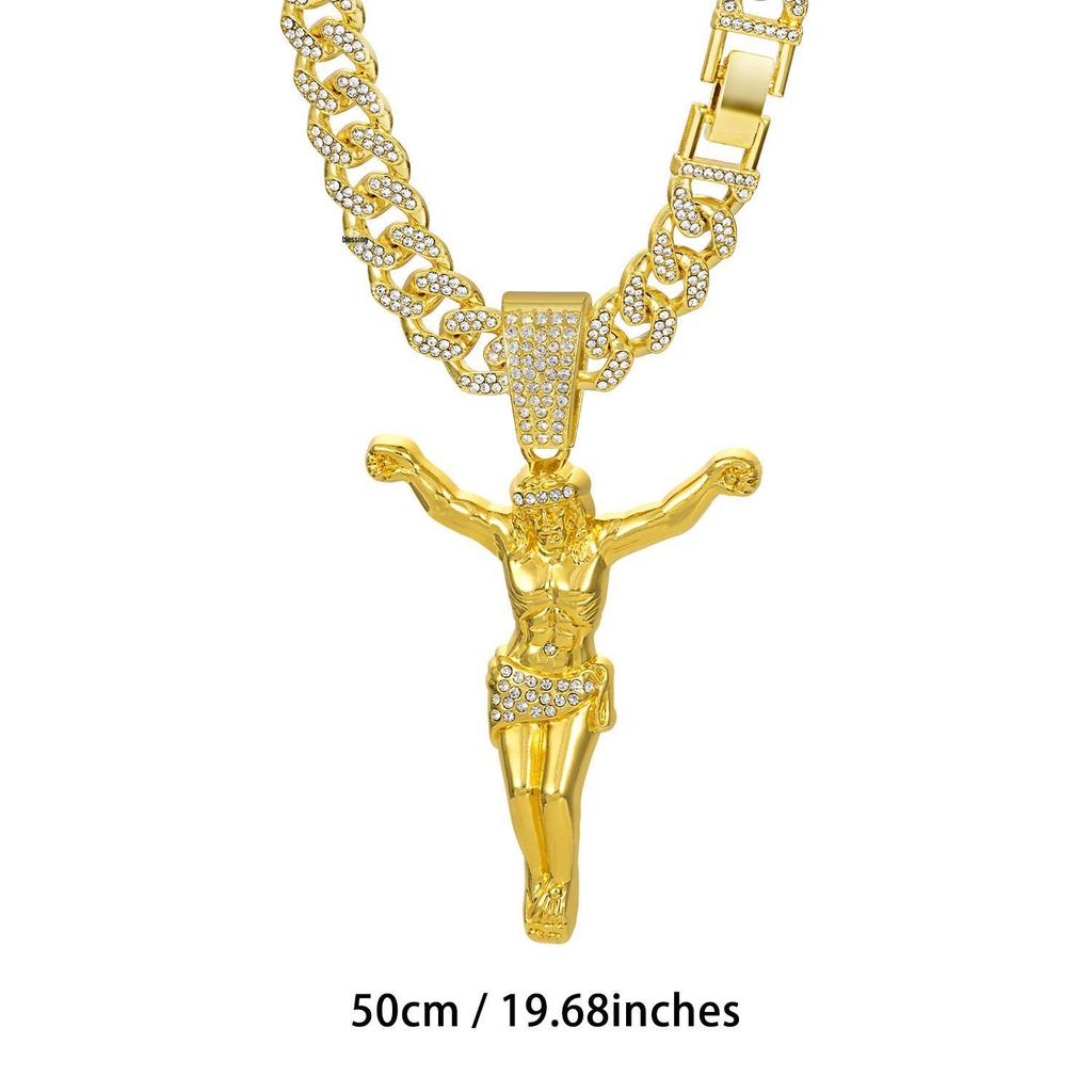 Men's Large Cuban Necklace: Full-Body Hip Hop Portrait with European American Style