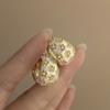 Retro Glazed Rose Flower Earrings for Women, Featuring A Light Luxury and Sophisticated Style with A Unique Touch.