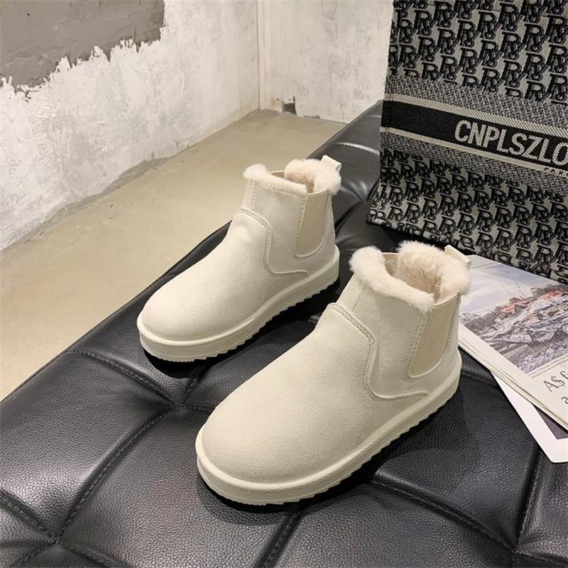 Winter New Korean Version Fashion Short Boots Snow Boots One-foot Plus Velvet Warm Student Bread Cotton Shoes