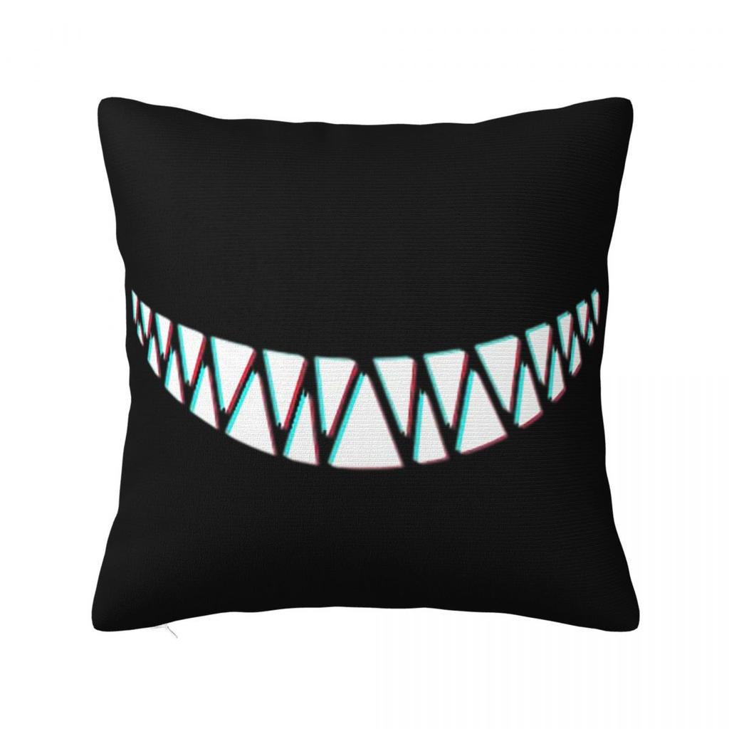 Beautiful Smile With Sharp Demon Teeth Square Pillowcase Pillow Cover Polyester Cushion Decor Comfort Throw Pillow for Home Sofa