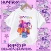 2026 Hot Movie Soft Polyester Baby Girls T Shirt Children's Clothing KPop Demon Hunters Fans Gifts Kids Clothes Fashion Casual Tops
