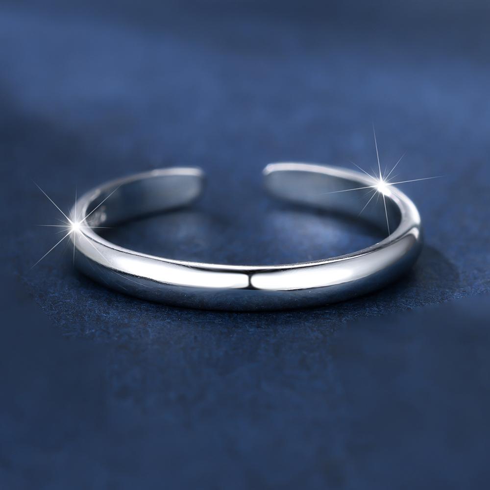 S925 Sterling Silver Simple Toe Ring Adjustable Opening Finger Foot Ring Summer Beach Vacation Jewelry for Women Girls