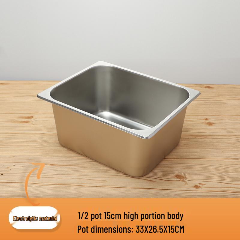Rectangular Stainless Steel Serving Pans with Lids - Ideal for Mala Tang, Vegetables, Milk Tea, and Ice Cream