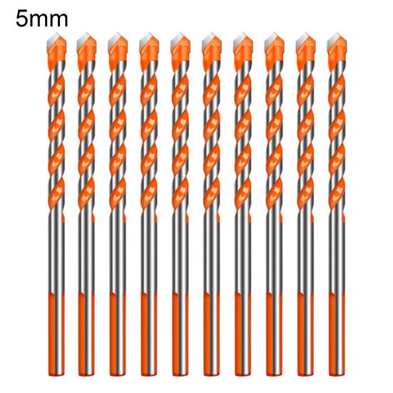 

5/10Pcs Triangular Drill Bits Set Sharp Tip High Strength Hard Alloy Multifunctional Masonry Punching Drill Bits for Ceramic Tile Marble Concrete 5mm