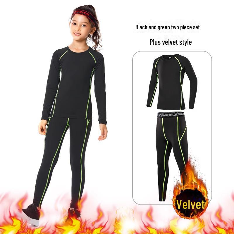 Kids & Adults Quick-Dry Sports Suit: Long Sleeve Tights for Football, Basketball, Fitness