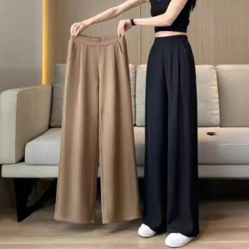 Big Yardage Suit Trousers Spring and Autumn High-Waisted Draped Feeling Wide-Legged Trousers Summer Thin Section Casual Narrow Straight Pants