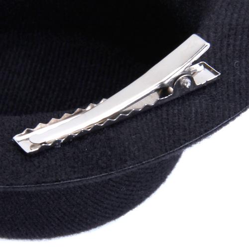 Ladies Party Fashionable Bowknot Charms Mini Top Hat Fascinator Burlesque Millinery Black with 2
