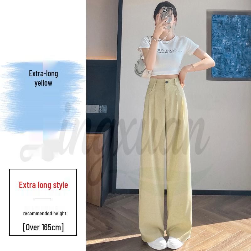 2026 Summer Women's High Waist Wide Leg Cotton & Linen Ice Silk Pants