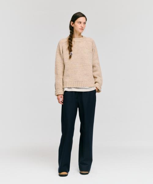 DEPOUND Raglan Round Neck Pullover [Oatmeal]