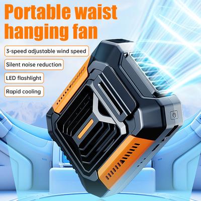 Waist Fan Portable Hanging Waist Fan For Outdoor Mini Air Cooler USB Rechargeable Wearable Clip Fan For Running Camping Sport