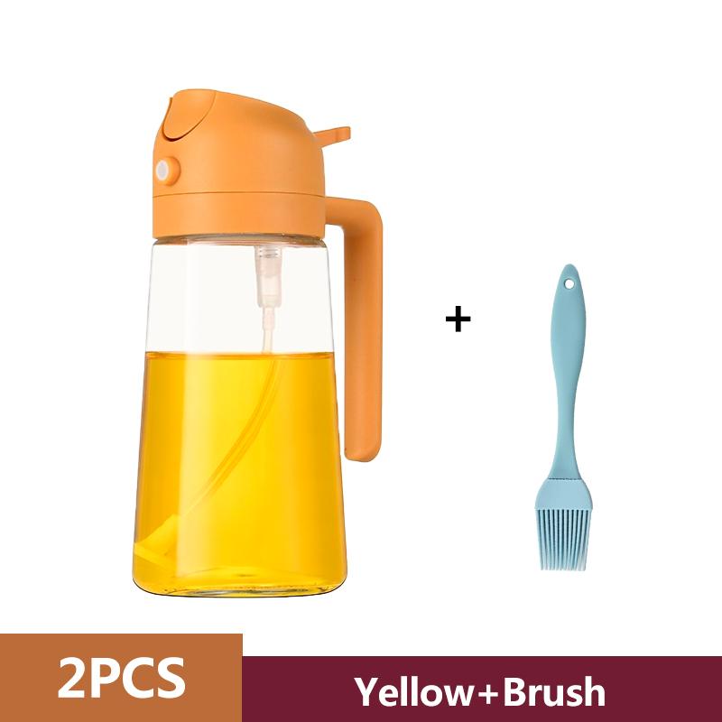 2in1 500ml Plastic Spray Oil Sprayer Bottle Spray Oil Dispenser Oil Jar Cruet BBQ Baking Roasting Picnic Kitchen Tools