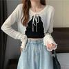 Women's Korean Style Summer Cardigan - Sun Protection, Thin Knit, Long Sleeve, Drawstring, Short Shawl.