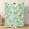 1pc Flannel Blanket Dinosaurs And Nature Plants Lightweight Soft Comfortable And Warm Shawl/Nap Blanket/Sofa Blanket Suitable for