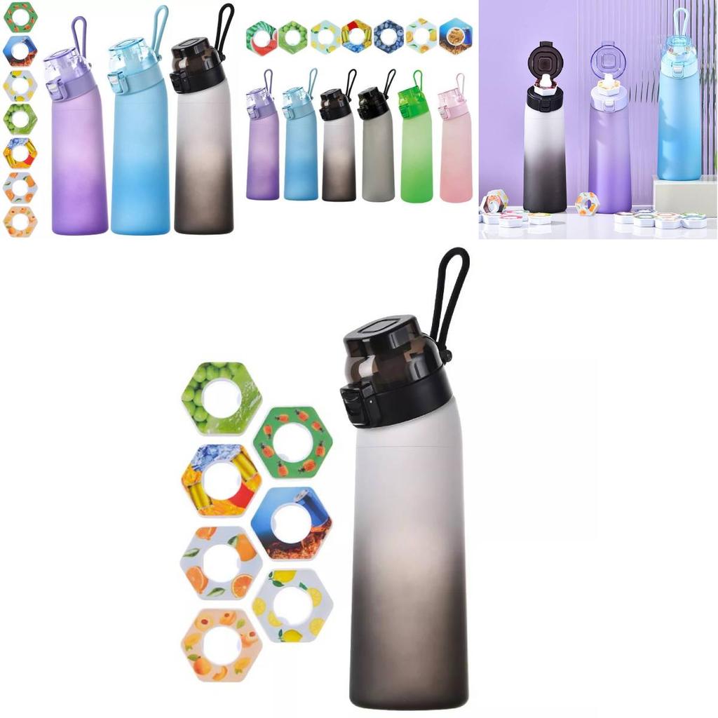 Colorful Flavor Infuser Water Bottle With Seven Aromatic Flavor Rings For Fun Hydration