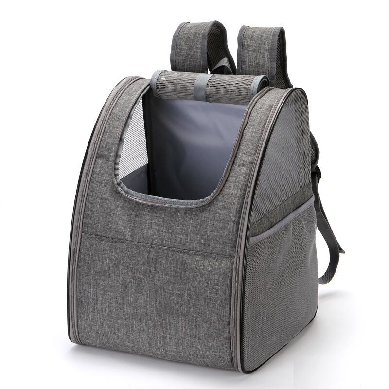 Foldable Pet Backpack: Breathable Panoramic Double Shoulder Bag for Cats and Dogs