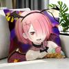 Rezero Starting Life In Another World Cushion Cover Cushion Cover Set 4Pcs 50X50 45X45 40X40 Pillowcase Decorative Sofa Home