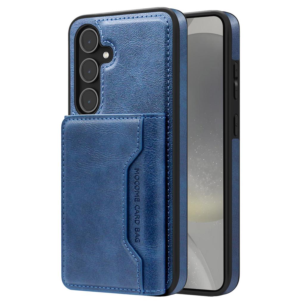 For Samsung Galaxy S25 Case Compatible with MagSafe Leather Back Phone Cover with Detachable Card Bag