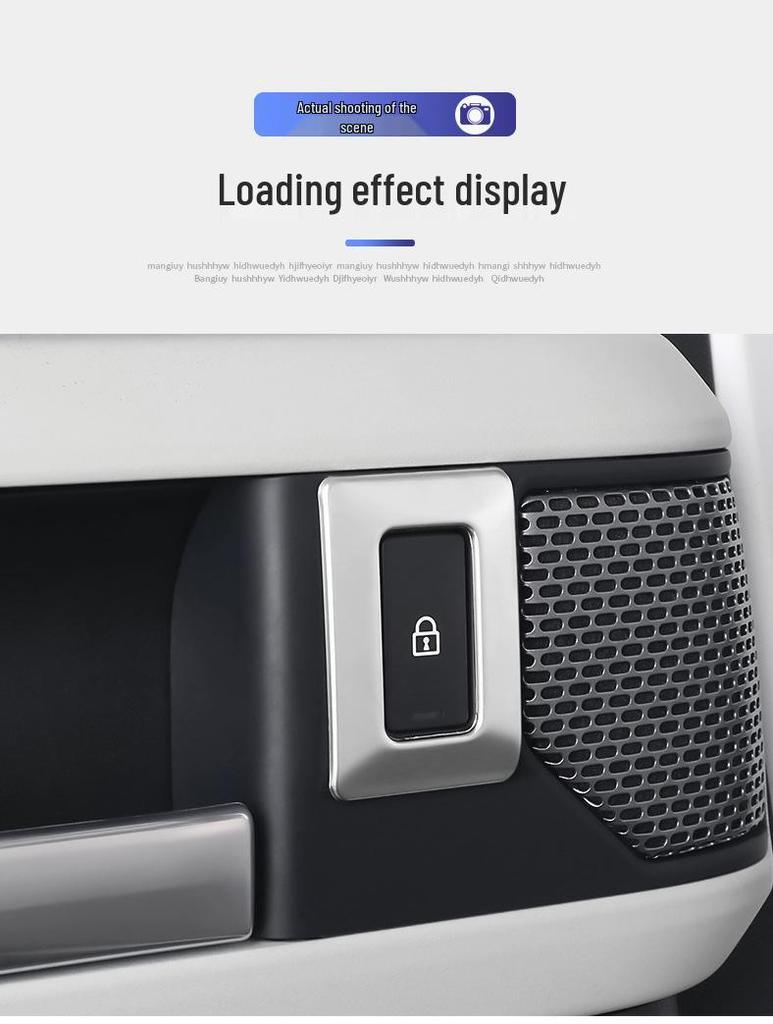 Adesivo Luminoso Anti-Toque Acidental para Botão de Trava de Porta para Land Rover Defender 2020-2025.