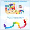 Montessori Bead Sequencing Set, Wooden Bead Toys for Toddlers, Color Matching Shape Stacker, Educational Toys for Preschool Learning Ages 2-5