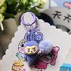Flocking Mini Yoga Keychain Doll Bag Pendant Cute Schoolbag Gift Hanging Keychain