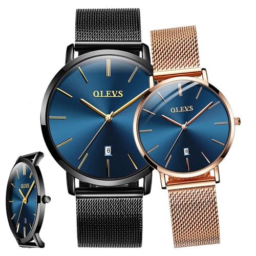 

Парные часы - Крутые часы для пары - Легко читаемые циферблаты, Стильные, Популярный подарок, Ультратонкий японский кварцевый механизм, Сетчатый механизм, Женские, Подарочный набор