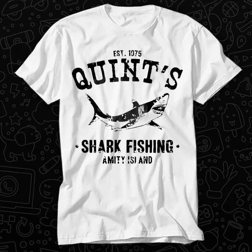 Amity Island 1975 Quints Shark Fishing Jaws T Shirt 331 XL
