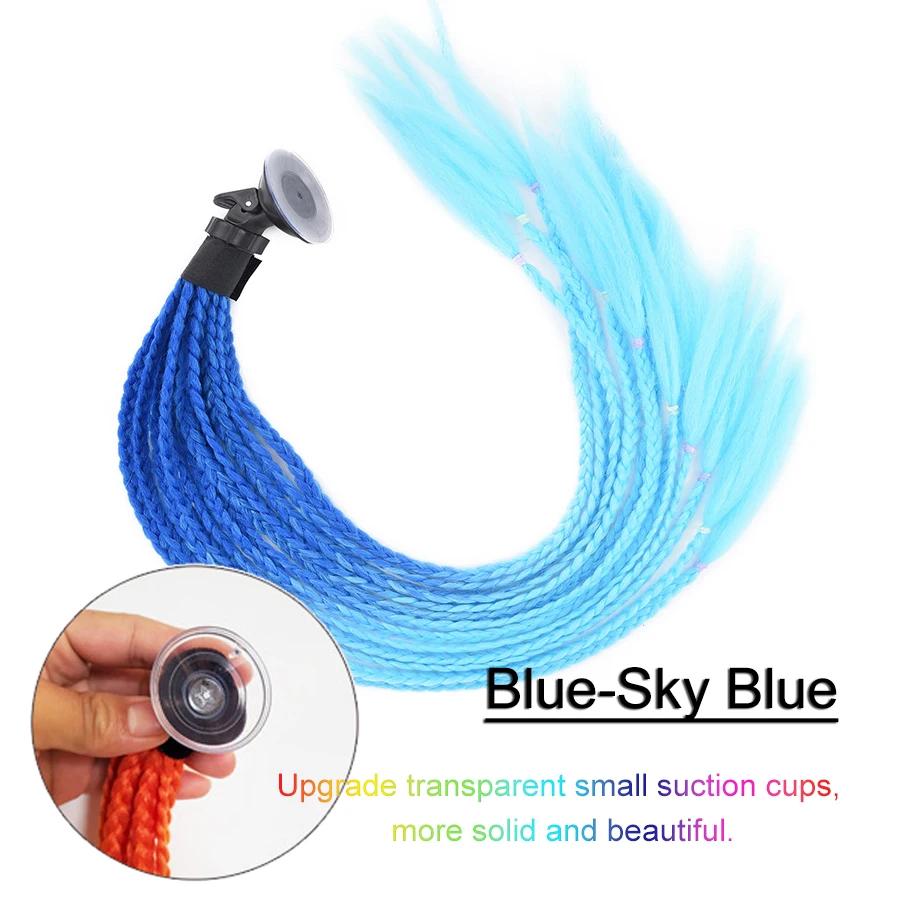 24Inch Helmet Braid Pigtails Ponytail For Women Motorcycle Helmet Braid Ponytail Motorbike Pigtails Braids Ponytail With Sucker